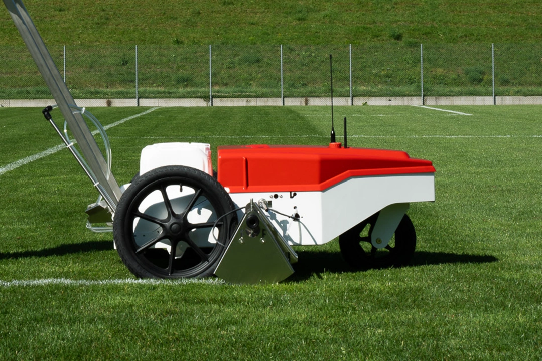 Sports field line marker with gps for accurate line markingarking machine with gps and laser tracker